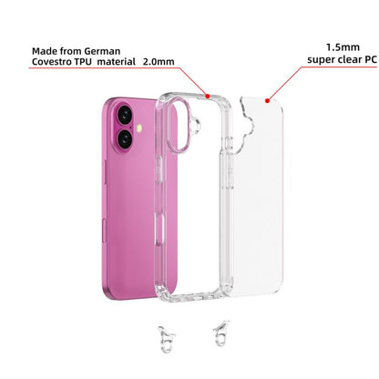 For iPhone 17 Kalebol Minimalist High Transparency Multi Color Lanyard Hole Phone Case(Black) by Kalebol