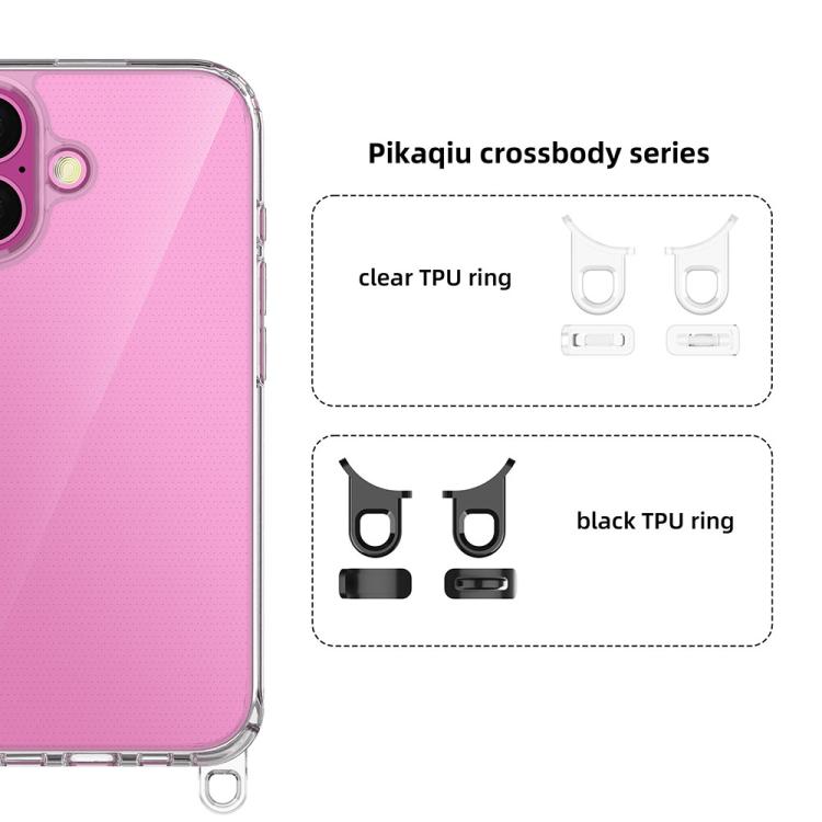 For iPhone 17 Kalebol Minimalist High Transparency Multi Color Lanyard Hole Phone Case(Silver) by Kalebol