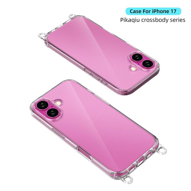 For iPhone 17 Kalebol Minimalist High Transparency Multi Color Lanyard Hole Phone Case(Silver) by Kalebol