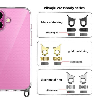 For iPhone 17 Kalebol Minimalist High Transparency Multi Color Lanyard Hole Phone Case(Silver) by Kalebol