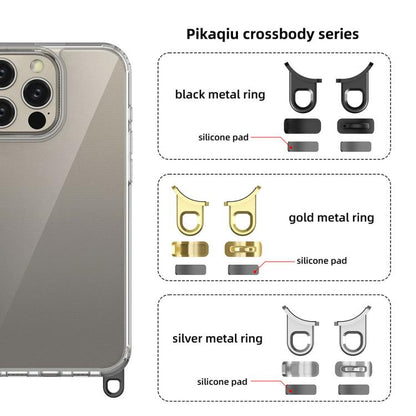 For iPhone 16 Pro Max Kalebol Minimalist High Transparency Multi Color Lanyard Hole Phone Case(Gold) by Kalebol