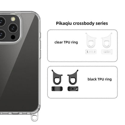 For iPhone 16 Pro Kalebol Minimalist High Transparency Multi Color Lanyard Hole Phone Case(Gold) by Kalebol