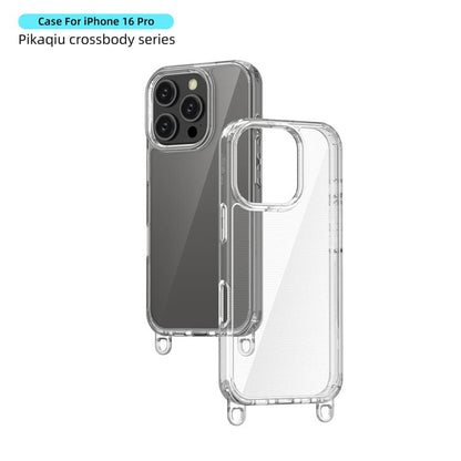 For iPhone 16 Pro Kalebol Minimalist High Transparency Multi Color Lanyard Hole Phone Case(Gold) by Kalebol