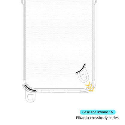 For iPhone 16 Kalebol Minimalist High Transparency Multi Color Lanyard Hole Phone Case(Gold) by Kalebol