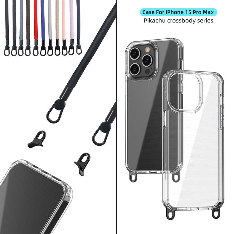 For iPhone 15 Pro Max Kalebol Minimalist High Transparency Multi Color Lanyard Hole Phone Case(Gold) by Kalebol