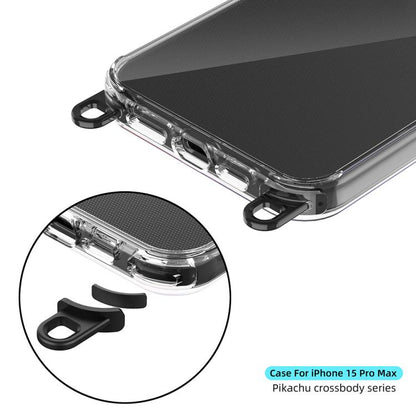 For iPhone 15 Pro Max Kalebol Minimalist High Transparency Multi Color Lanyard Hole Phone Case(Gold) by Kalebol