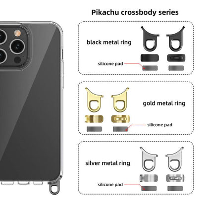 For iPhone 15 Pro Max Kalebol Minimalist High Transparency Multi Color Lanyard Hole Phone Case(Gold) by Kalebol