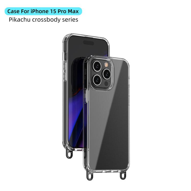 For iPhone 15 Pro Max Kalebol Minimalist High Transparency Multi Color Lanyard Hole Phone Case(Gold) by Kalebol