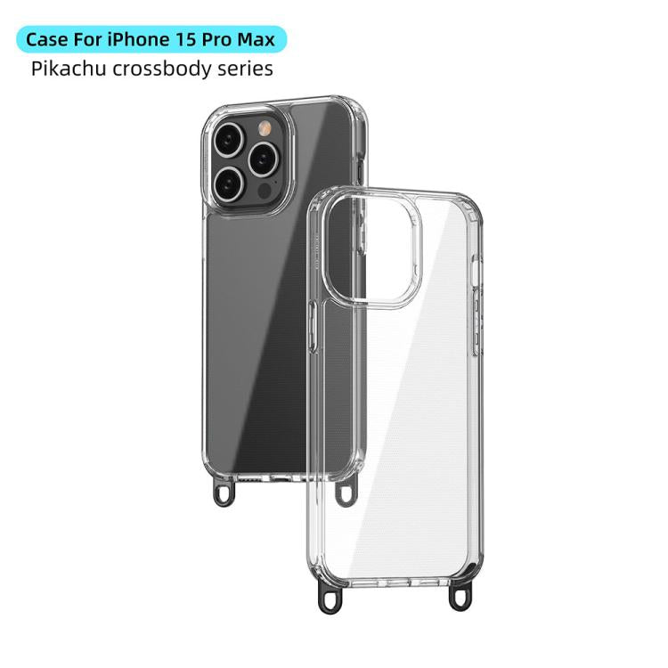 For iPhone 15 Pro Max Kalebol Minimalist High Transparency Multi Color Lanyard Hole Phone Case(Gold) by Kalebol