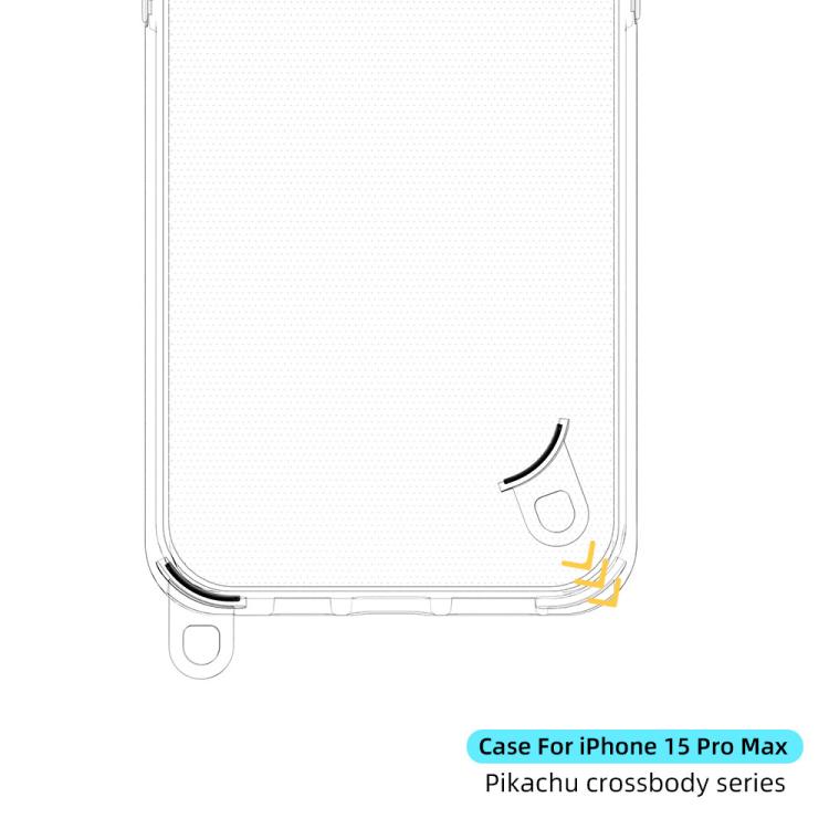 For iPhone 15 Pro Max Kalebol Minimalist High Transparency Multi Color Lanyard Hole Phone Case(Gold) by Kalebol