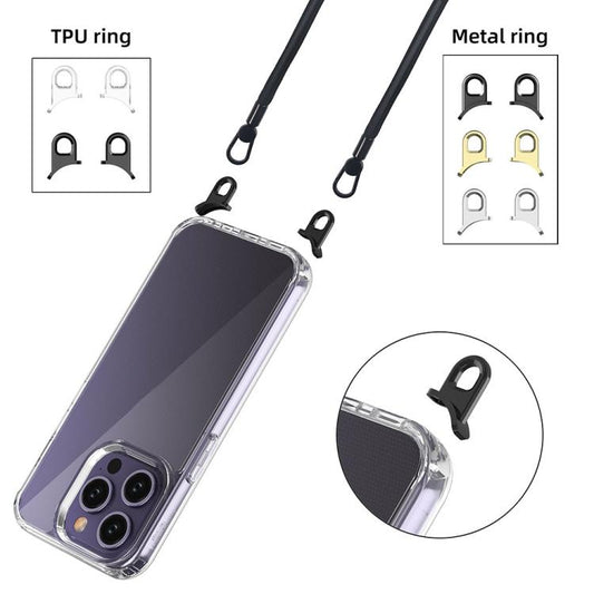 For iPhone 15 Pro Kalebol Minimalist High Transparency Multi Color Lanyard Hole Phone Case(Gold) by Kalebol