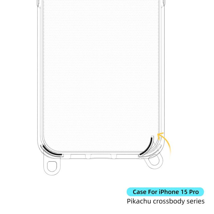 For iPhone 15 Pro Kalebol Minimalist High Transparency Multi Color Lanyard Hole Phone Case(Gold) by Kalebol