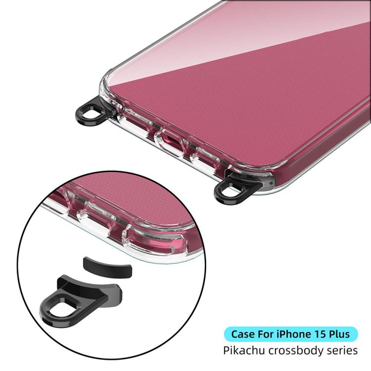 For iPhone 15 Plus Kalebol Minimalist High Transparency Multi Color Lanyard Hole Phone Case(Gold) by Kalebol