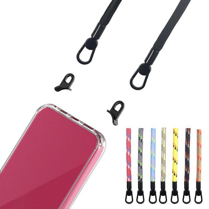 For iPhone 15 Plus Kalebol Minimalist High Transparency Multi Color Lanyard Hole Phone Case(Gold) by Kalebol