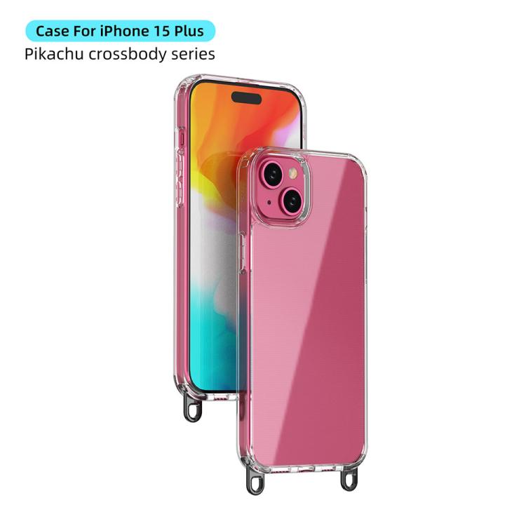 For iPhone 15 Plus Kalebol Minimalist High Transparency Multi Color Lanyard Hole Phone Case(Gold) by Kalebol