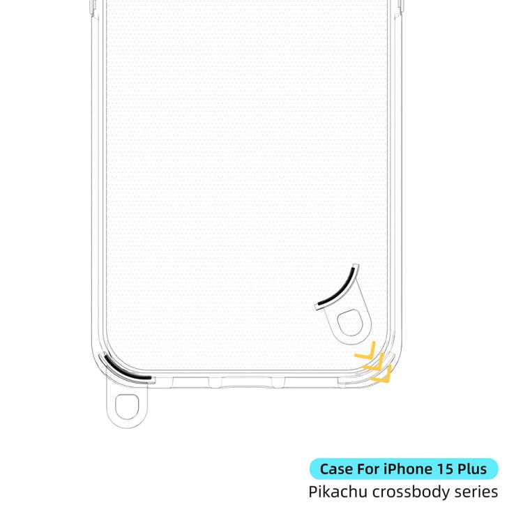 For iPhone 15 Plus Kalebol Minimalist High Transparency Multi Color Lanyard Hole Phone Case(Gold) by Kalebol