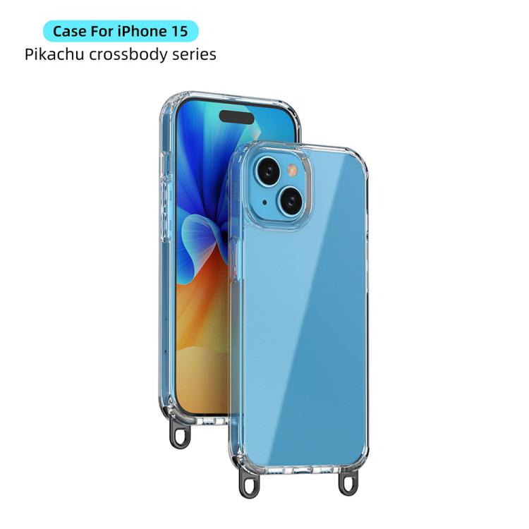 For iPhone 15 Kalebol Minimalist High Transparency Multi Color Lanyard Hole Phone Case(Gold) by Kalebol