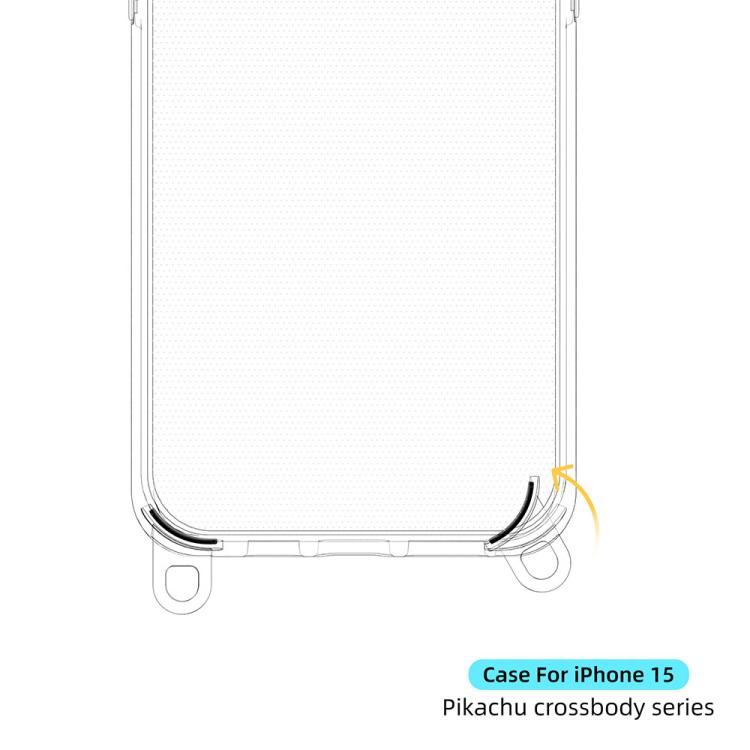 For iPhone 15 Kalebol Minimalist High Transparency Multi Color Lanyard Hole Phone Case(Gold) by Kalebol