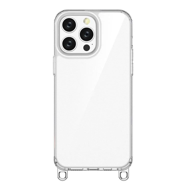 For iPhone 13 Pro Max Kalebol Minimalist High Transparency Multi Color Lanyard Hole Phone Case(Silver) by Kalebol