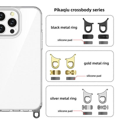 For iPhone 13 Pro Max Kalebol Minimalist High Transparency Multi Color Lanyard Hole Phone Case(Silver) by Kalebol