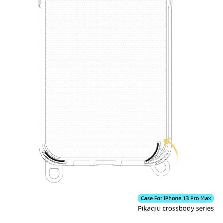 For iPhone 13 Pro Max Kalebol Minimalist High Transparency Multi Color Lanyard Hole Phone Case(Silver) by Kalebol