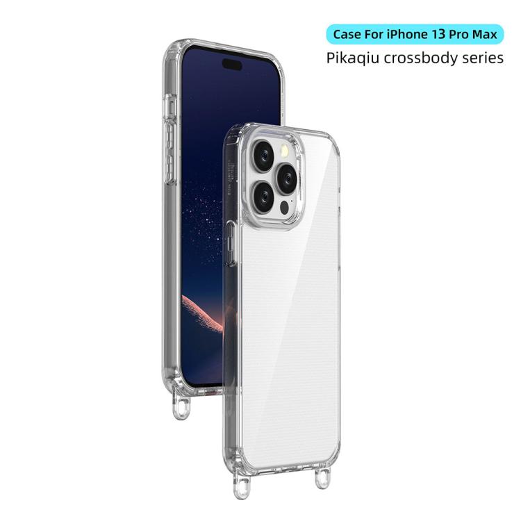 For iPhone 13 Pro Max Kalebol Minimalist High Transparency Multi Color Lanyard Hole Phone Case(Silver) by Kalebol