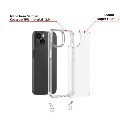 For iPhone 13 Kalebol Minimalist High Transparency Multi Color Lanyard Hole Phone Case(Gold) by Kalebol