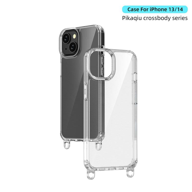 For iPhone 13 Kalebol Minimalist High Transparency Multi Color Lanyard Hole Phone Case(Gold) by Kalebol