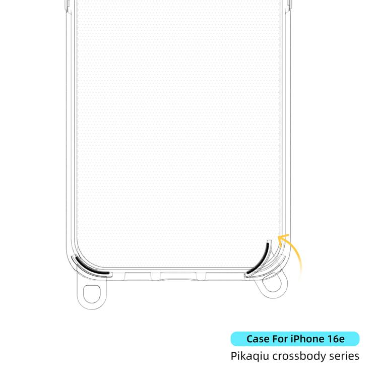 For iPhone 16e Kalebol Minimalist High Transparency Multi Color Lanyard Hole Phone Case(Transparent) by Kalebol