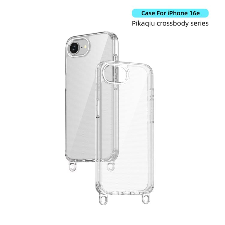 For iPhone 16e Kalebol Minimalist High Transparency Multi Color Lanyard Hole Phone Case(Transparent) by Kalebol