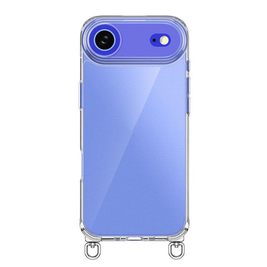 For iPhone Air Kalebol Minimalist High Transparency Multi Color Rotating Lanyard Hole Phone Case(Silver) by Kalebol