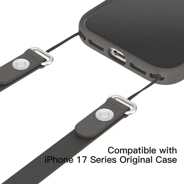 For iPhone 17 Pro Max Crossbody Imitation Nylon Magnetic Liquid Pop-Up Animation Liquid Silicone Phone Case(Anchor Blue) by Kalebol