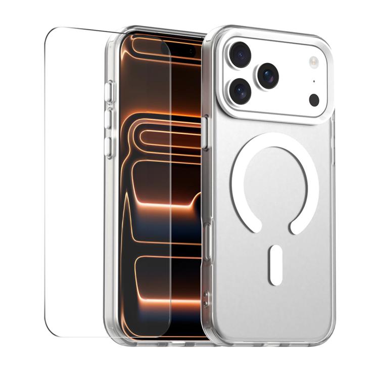 For iPhone 17 Pro Max ENKAY Hat-Prince MagSafe Candy Color Phone Case with Thick Adhesive Glass Film(White) by ENKAY