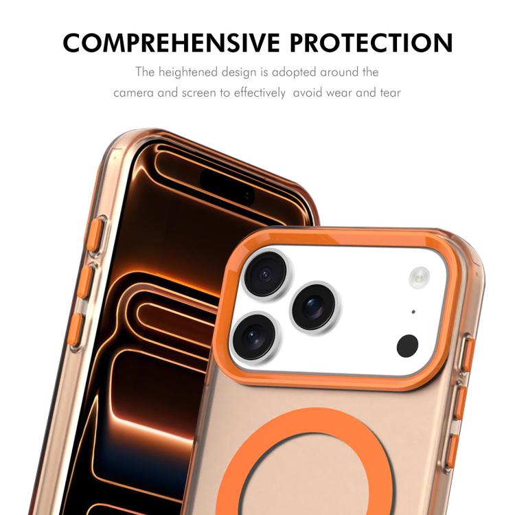 For iPhone 17 Pro ENKAY Hat-Prince MagSafe Candy Color Phone Case with Thick Adhesive Glass Film(Orange) by ENKAY