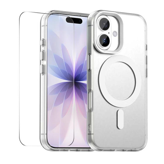 For iPhone 17 ENKAY Hat-Prince MagSafe Candy Color Phone Case with Thick Adhesive Glass Film(White) by ENKAY