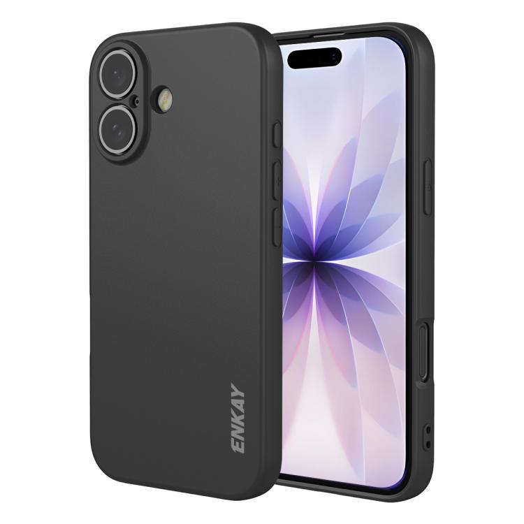 For iPhone 17 ENKAY Liquid Silicone Soft Shockproof Phone Case(Black) by ENKAY