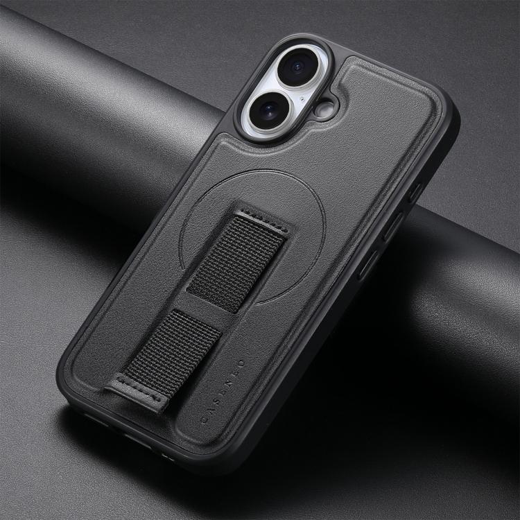 For iPhone 17 CaseNeo Finger Grip Wristband MagSafe Back Phone Case(Black) by CaseNeo