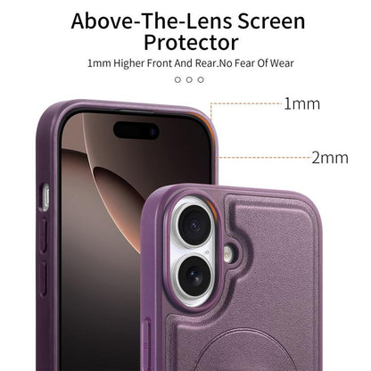 For iPhone 17 CaseNeo Finger Grip Wristband MagSafe Back Phone Case(Purple) by CaseNeo