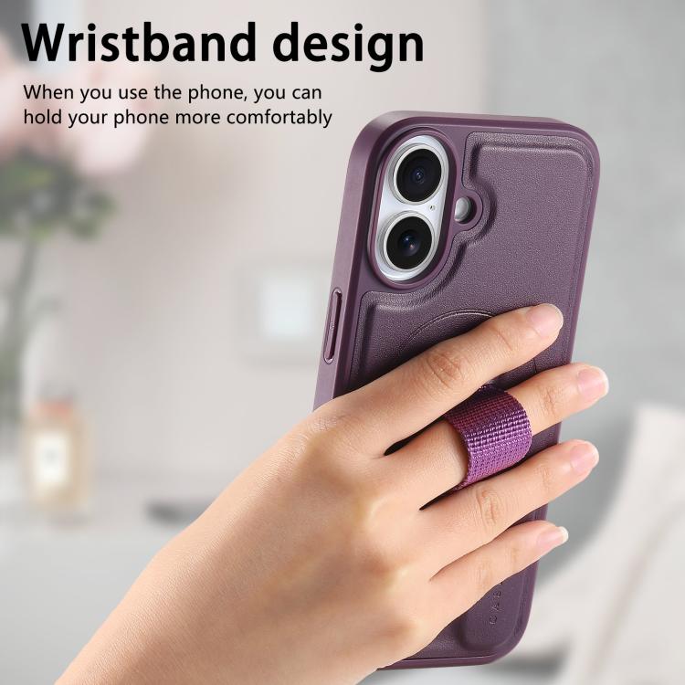 For iPhone 17 CaseNeo Finger Grip Wristband MagSafe Back Phone Case(Purple) by CaseNeo