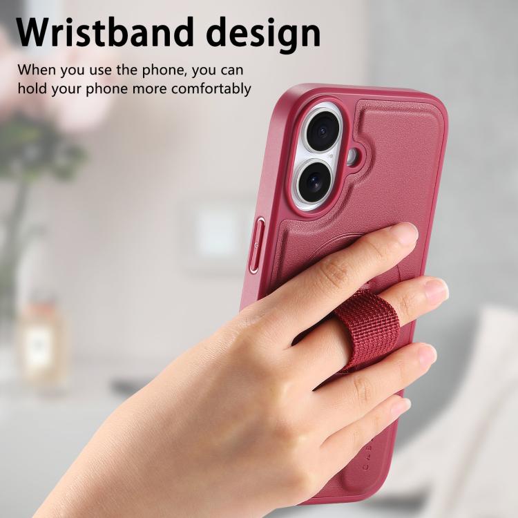 For iPhone 17 CaseNeo Finger Grip Wristband MagSafe Back Phone Case(Red) by CaseNeo
