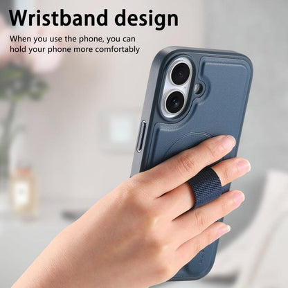 For iPhone 17 CaseNeo Finger Grip Wristband MagSafe Back Phone Case(Blue) by CaseNeo