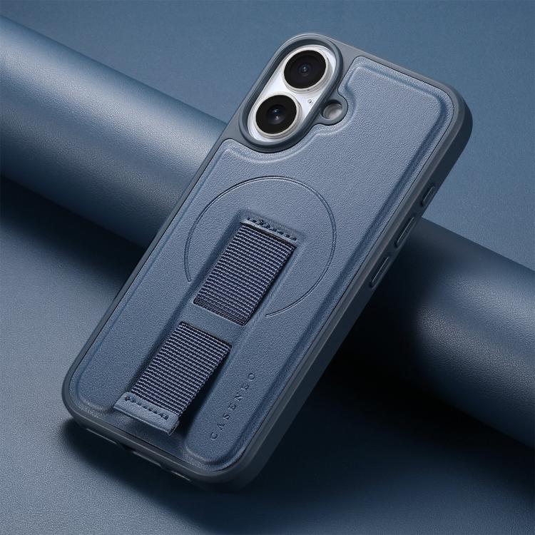 For iPhone 17 CaseNeo Finger Grip Wristband MagSafe Back Phone Case(Blue) by CaseNeo