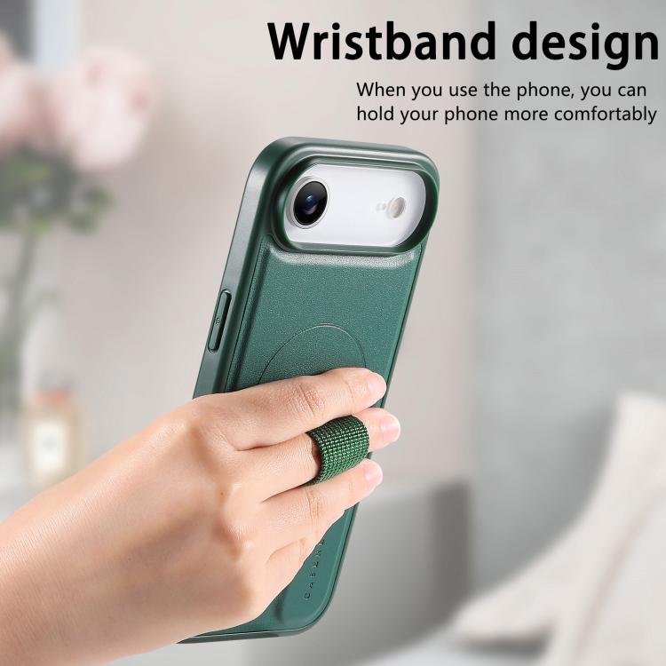 For iPhone Air CaseNeo Finger Grip Wristband MagSafe Back Phone Case(Green) by CaseNeo