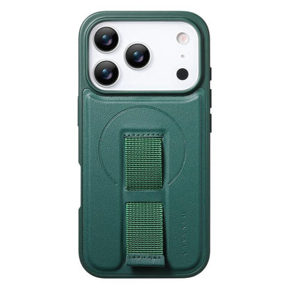 For iPhone 17 Pro CaseNeo Finger Grip Wristband MagSafe Back Phone Case(Green) by CaseNeo