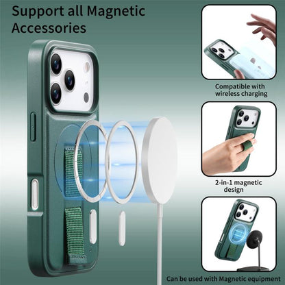 For iPhone 17 Pro Max CaseNeo Finger Grip Wristband MagSafe Back Phone Case(Green) by CaseNeo