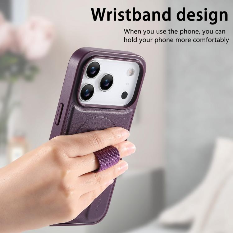 For iPhone 17 Pro Max CaseNeo Finger Grip Wristband MagSafe Back Phone Case(Purple) by CaseNeo