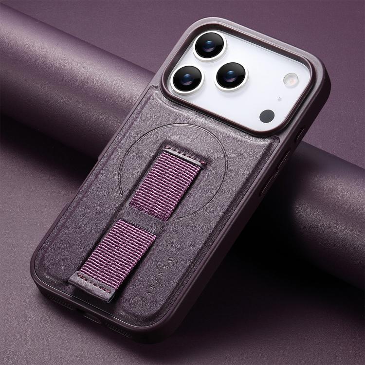 For iPhone 17 Pro Max CaseNeo Finger Grip Wristband MagSafe Back Phone Case(Purple) by CaseNeo