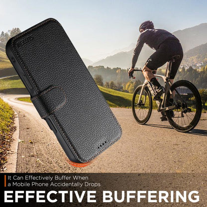 For iPhone 17 Pro Suteni Q05 -in-1 Multi-function MagSafe Wallet Big Litchi Leather Phone Case(Black) by Suteni