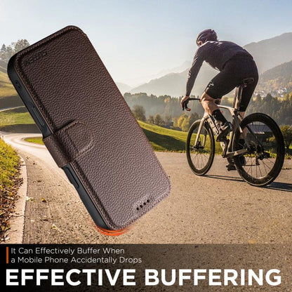 For iPhone 17 Pro Suteni Q05 -in-1 Multi-function MagSafe Wallet Big Litchi Leather Phone Case(Brown) by Suteni