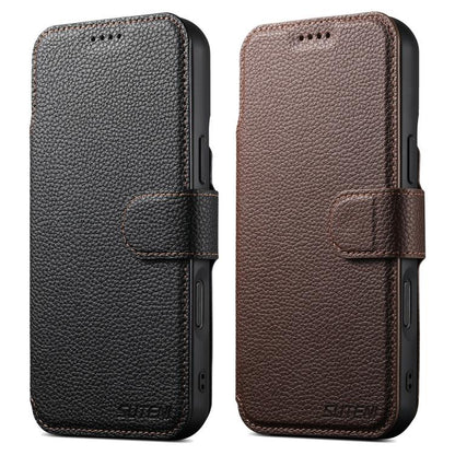 For iPhone 17 Pro Max Suteni Q05 -in-1 Multi-function MagSafe Wallet Big Litchi Leather Phone Case(Brown) by Suteni